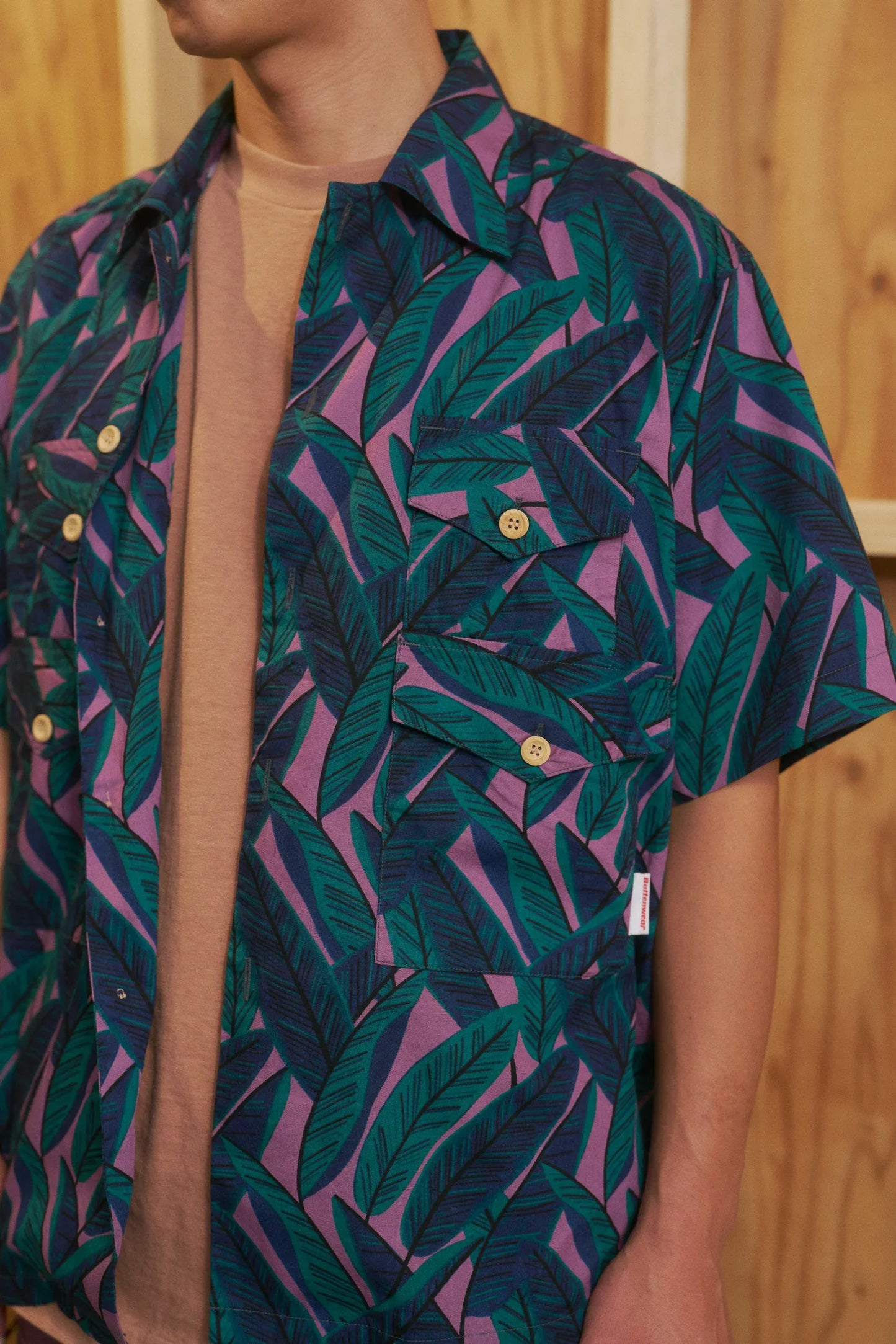 Battenwear x Post O'Alls T&C Shirts - Black Banana Leaf