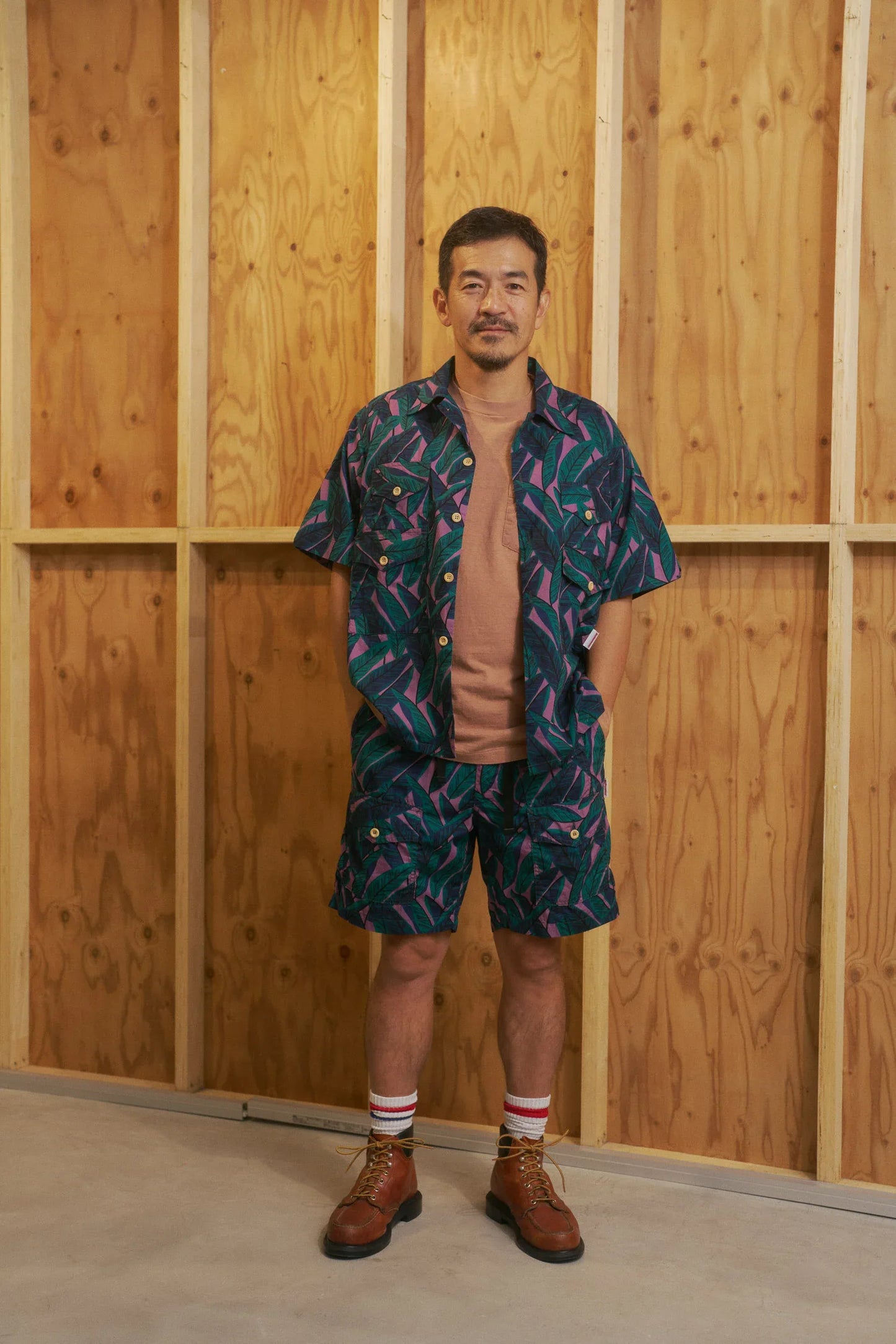 Battenwear x Post O'Alls T&C Shorts - Black Banana Leaf