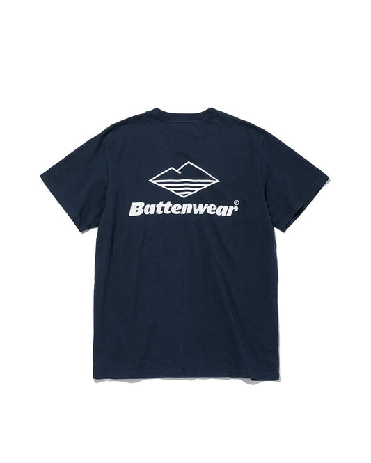 Team S/S Pocket Tee / Navy x White