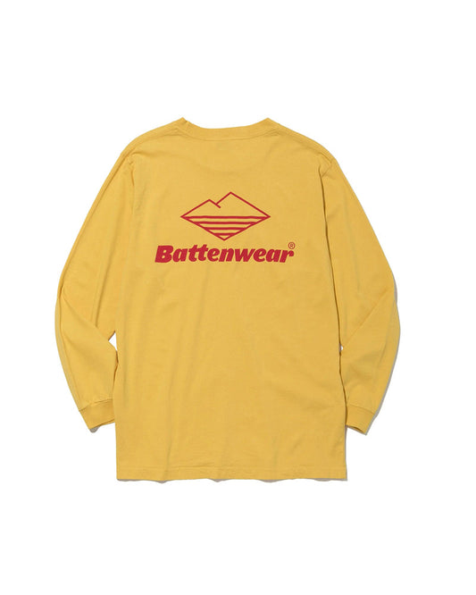 Team L/S Pocket Tee / Mustard x Red