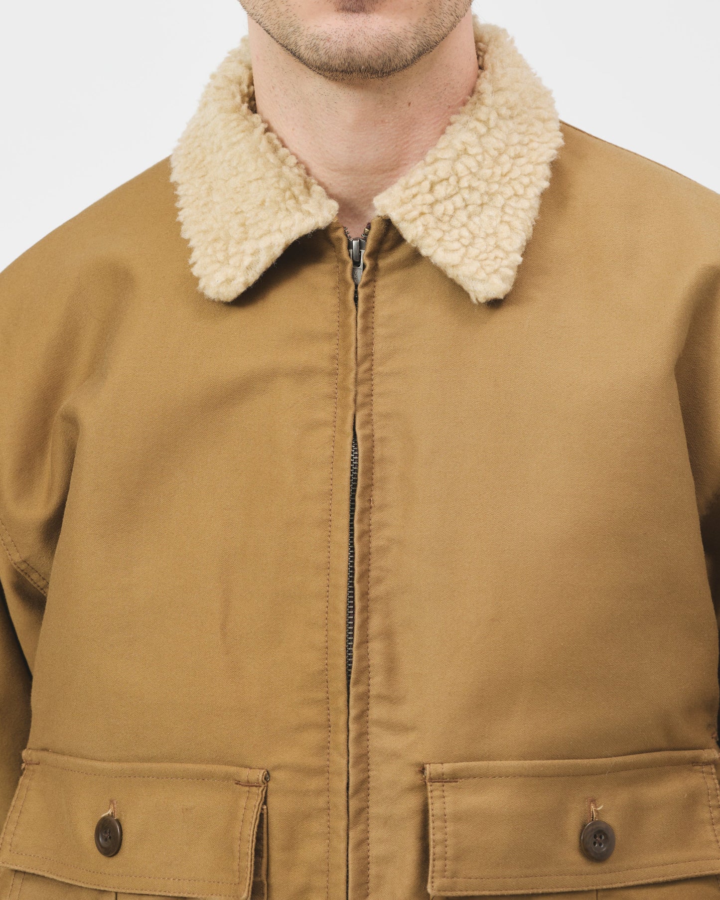 Shearling Flyer Jacket - Mocha Moleskin