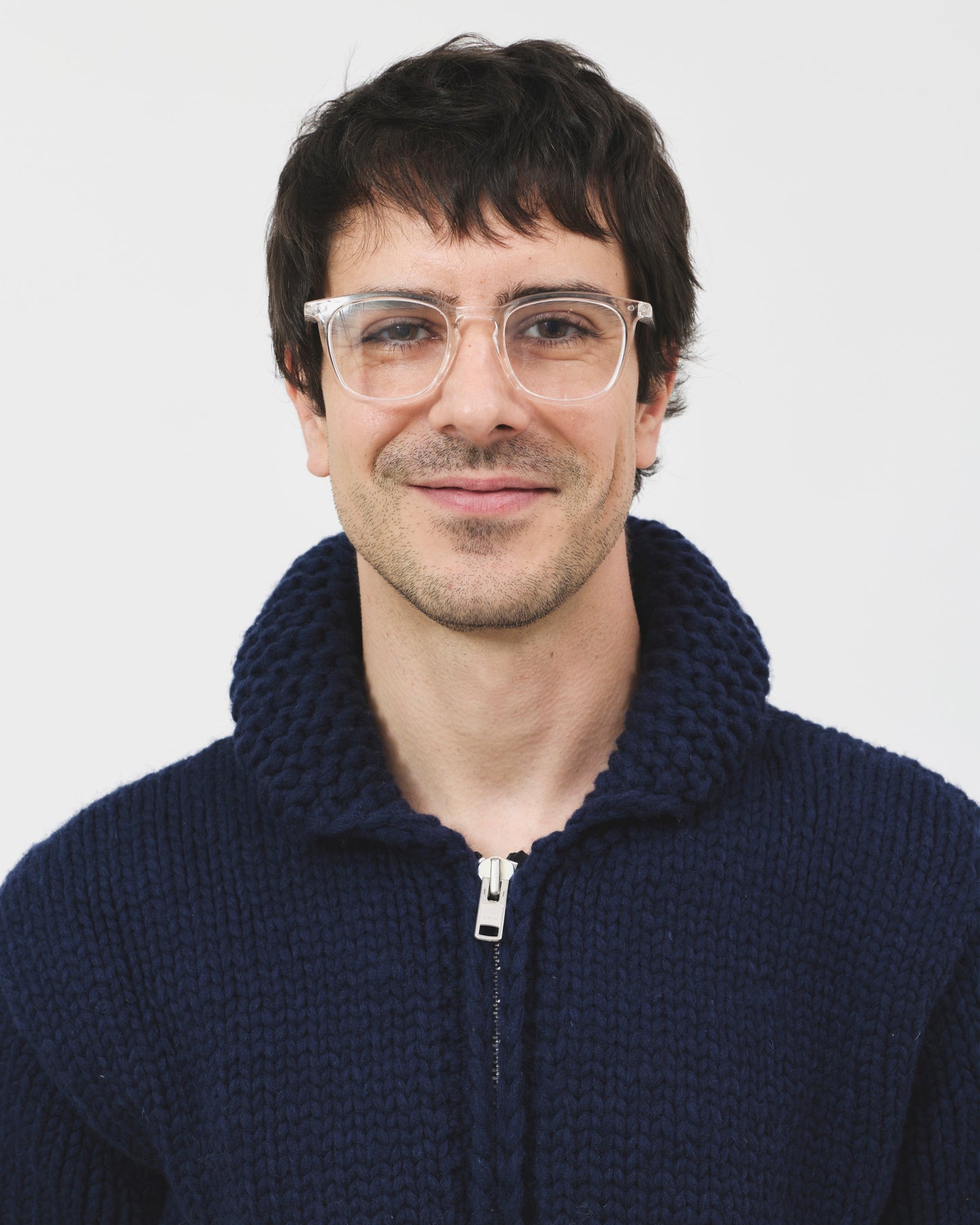 Cowichan Cardigan - Blue w/White Stripe