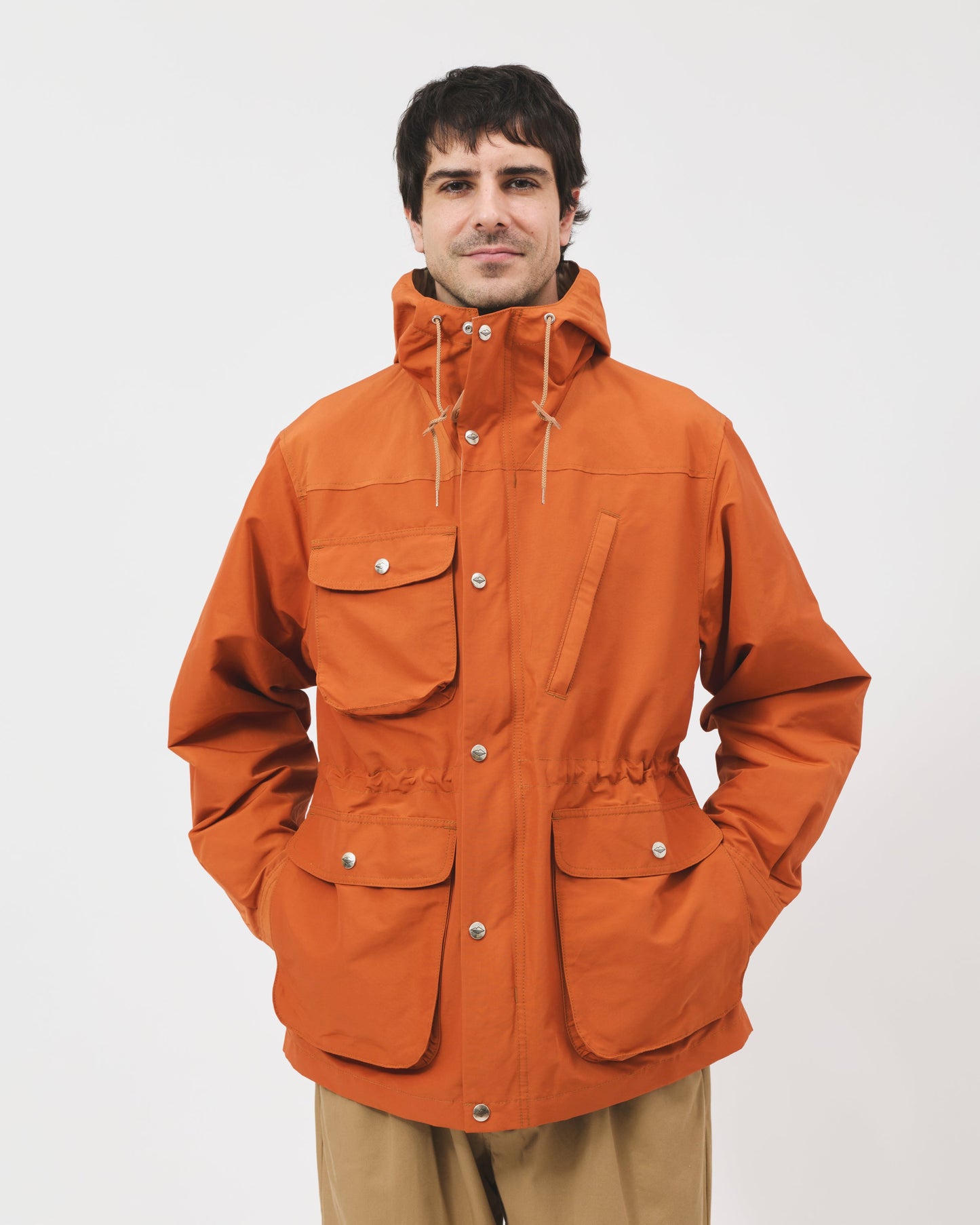 Travel Shell Parka V.3 - Orange x Light Beige