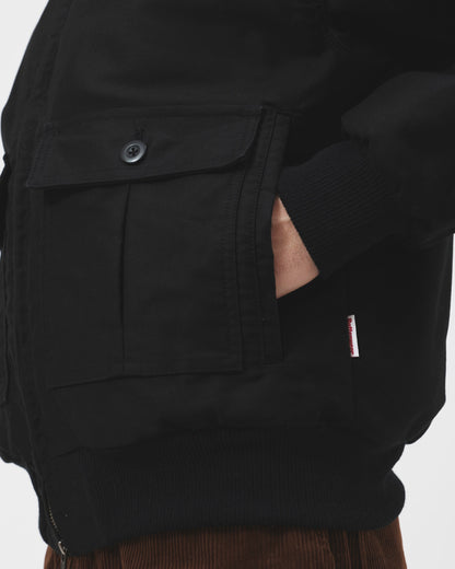 Shearling Flyer Jacket - Black Moleskin