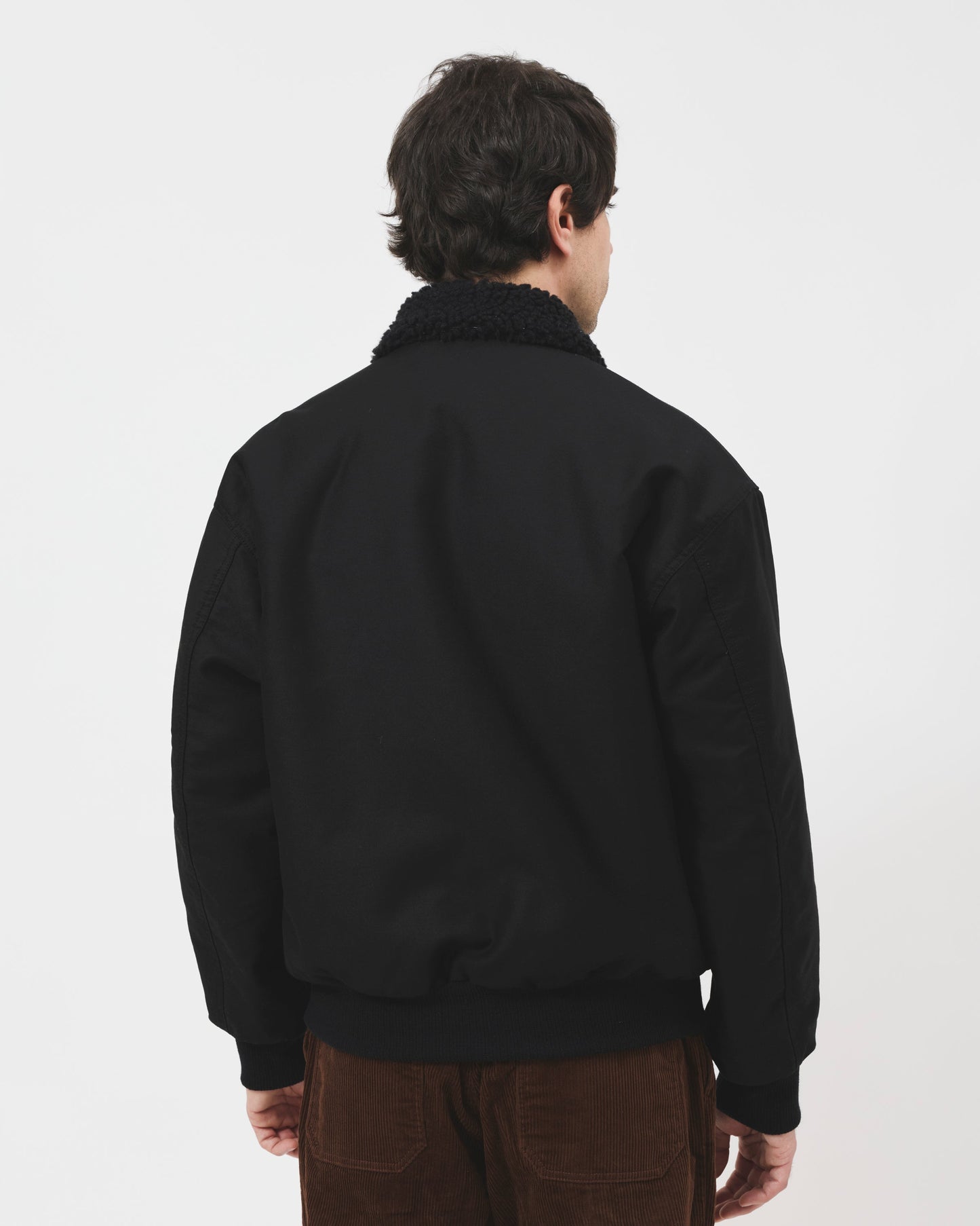 Shearling Flyer Jacket - Black Moleskin