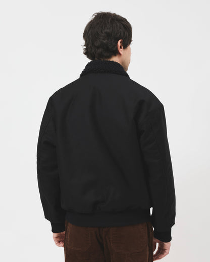 Shearling Flyer Jacket - Black Moleskin