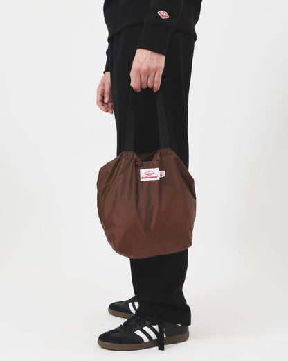 SS27 - Mini Packable Tote - Brown Nylon x Black