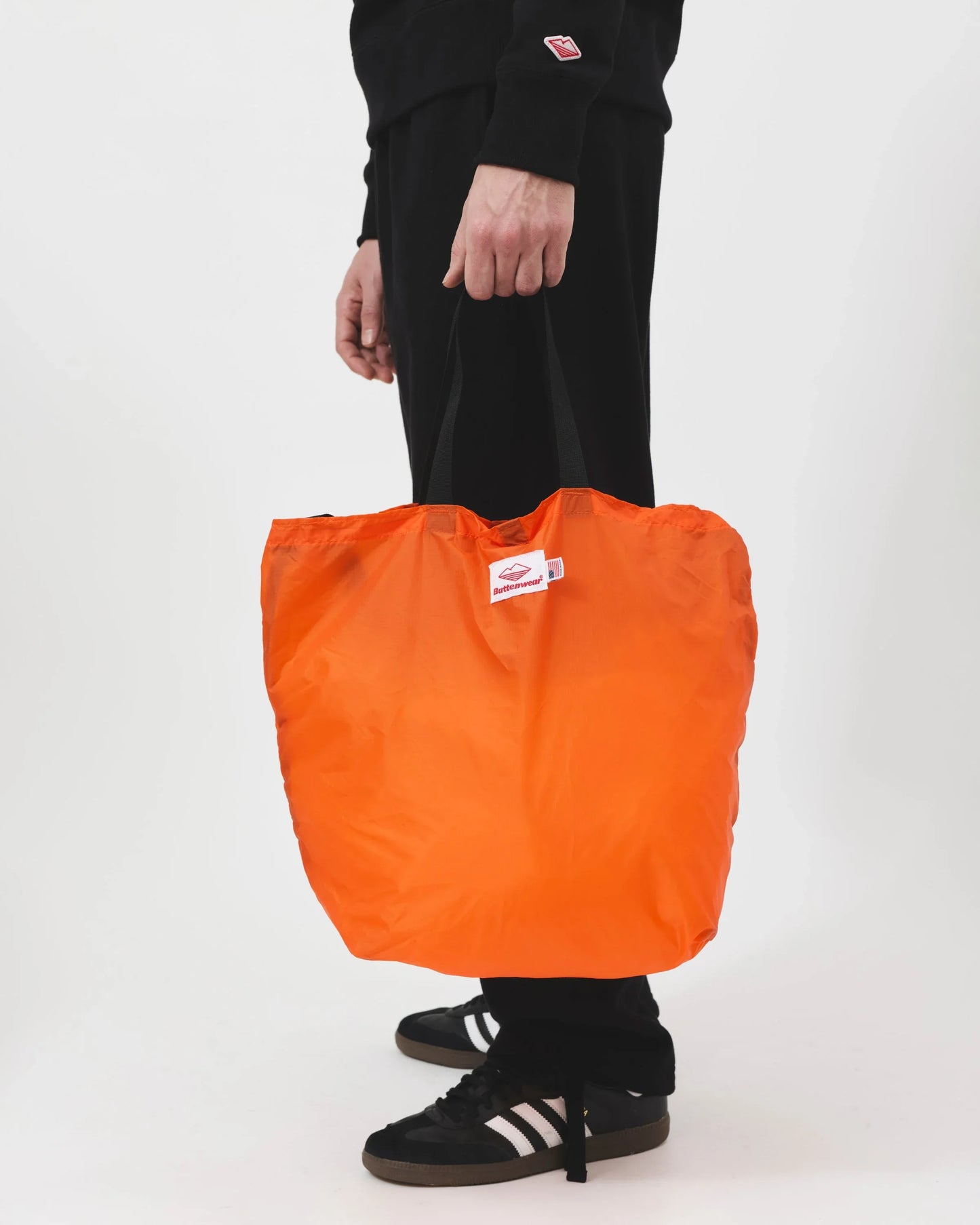 Packable Tote - Orange Nylon x Black