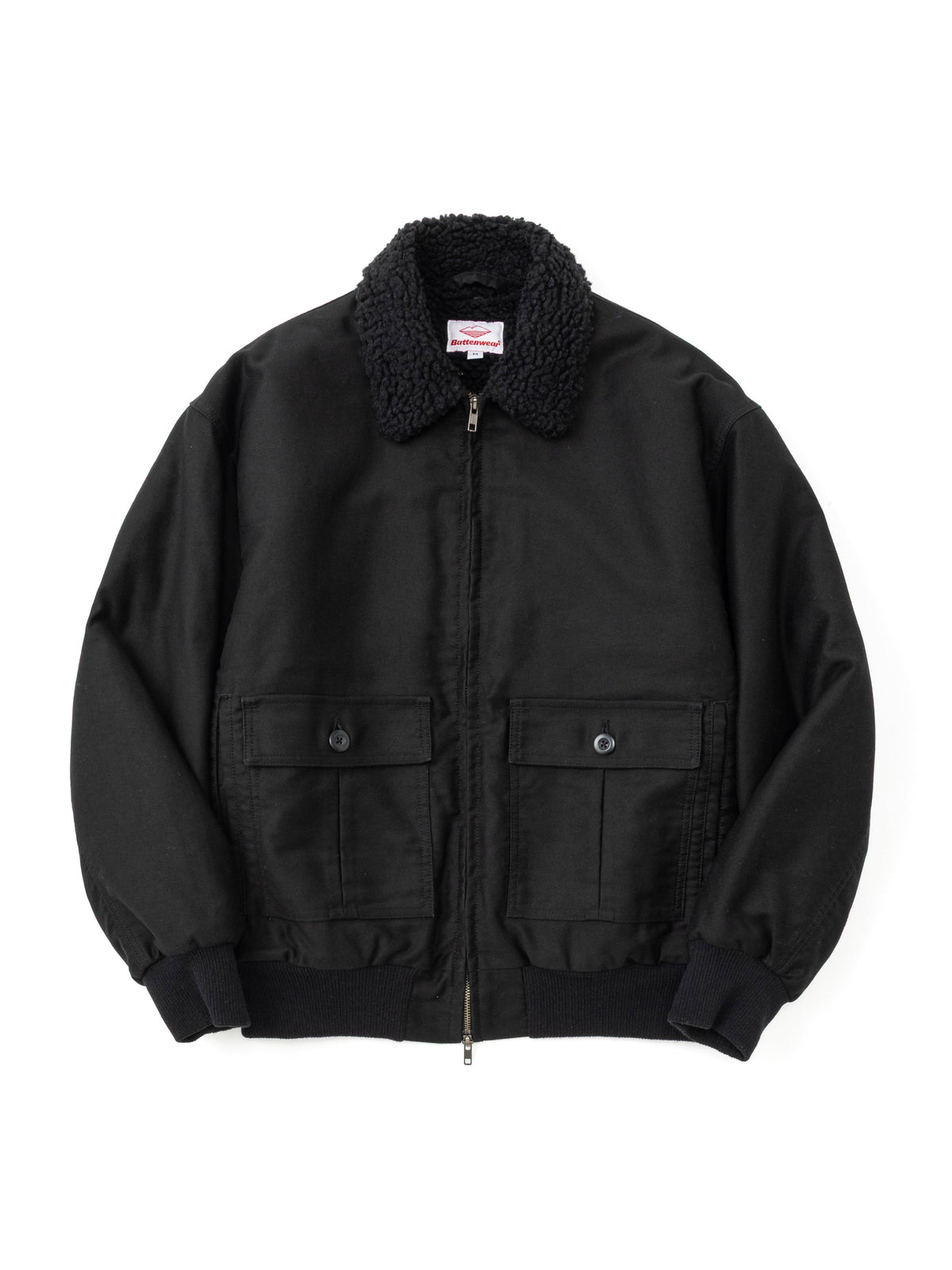 Shearling Flyer Jacket - Black Moleskin