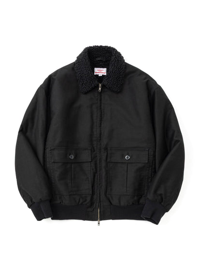 Shearling Flyer Jacket - Black Moleskin
