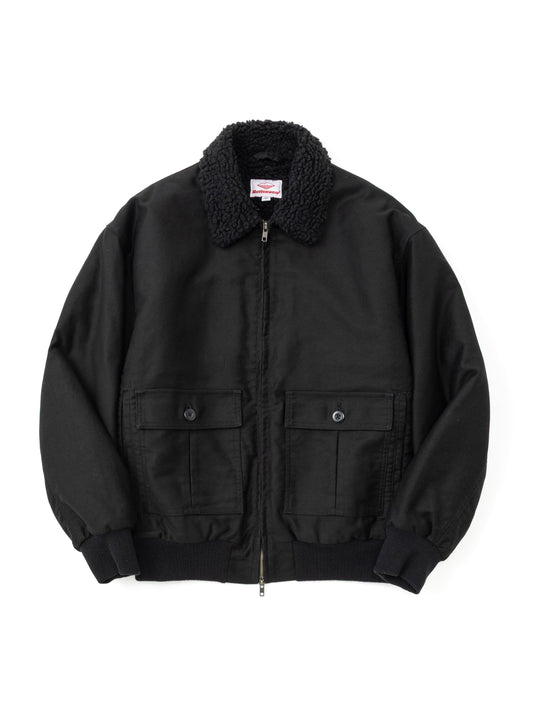Shearling Flyer Jacket - Black Moleskin