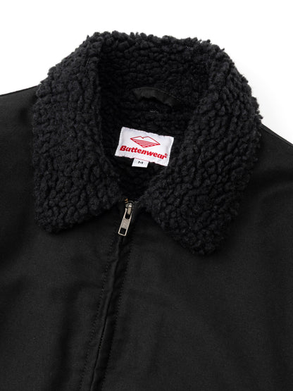 Shearling Flyer Jacket - Black Moleskin