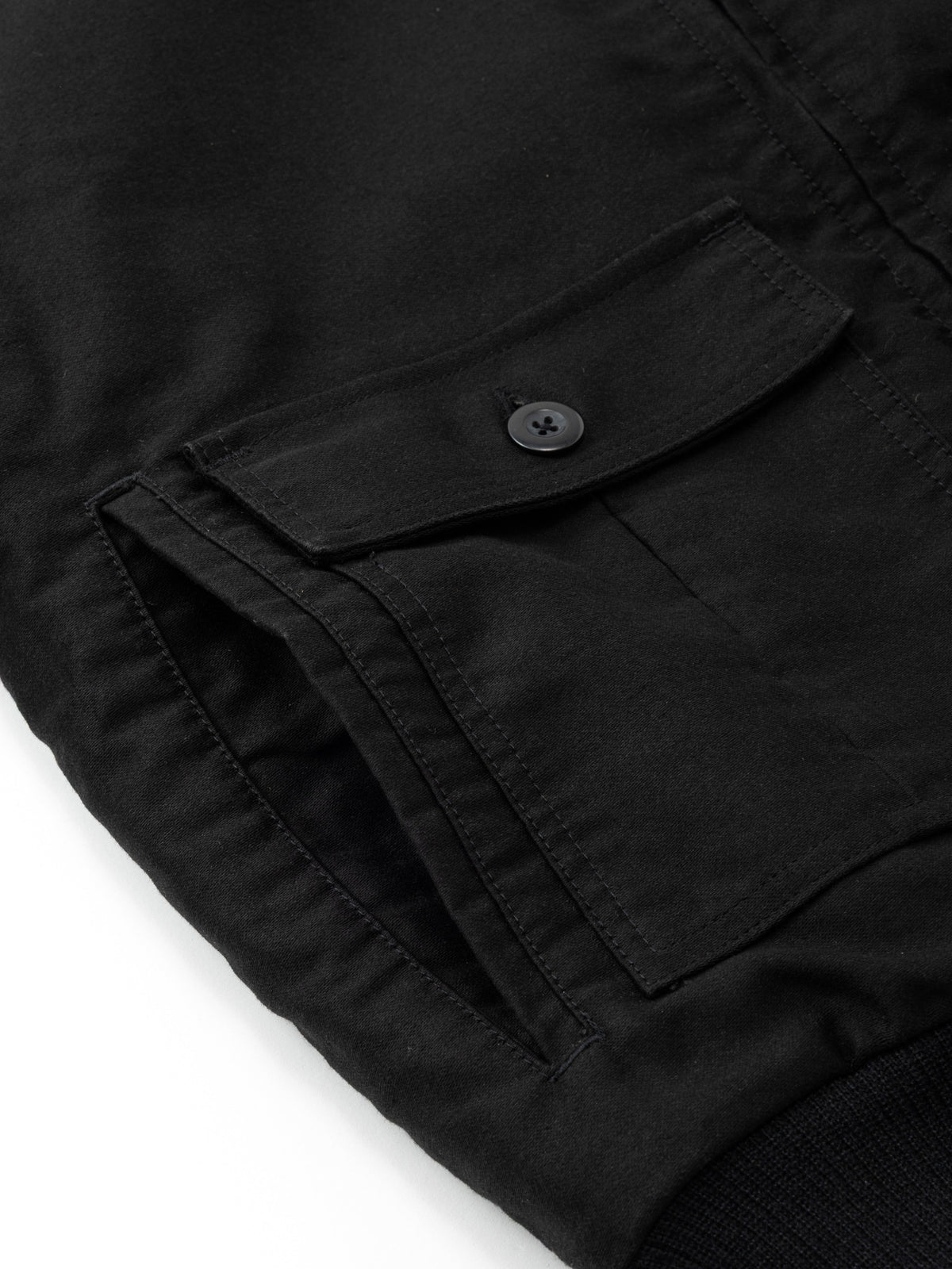 Shearling Flyer Jacket - Black Moleskin