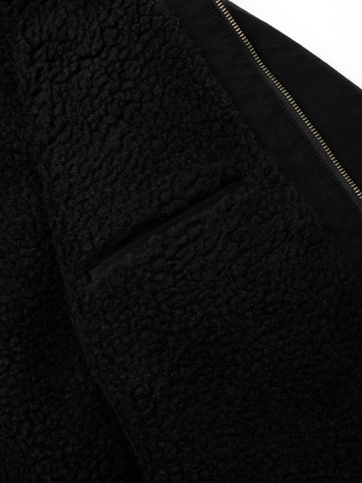 Shearling Flyer Jacket - Black Moleskin