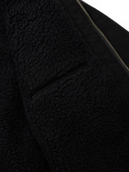 Shearling Flyer Jacket - Black Moleskin