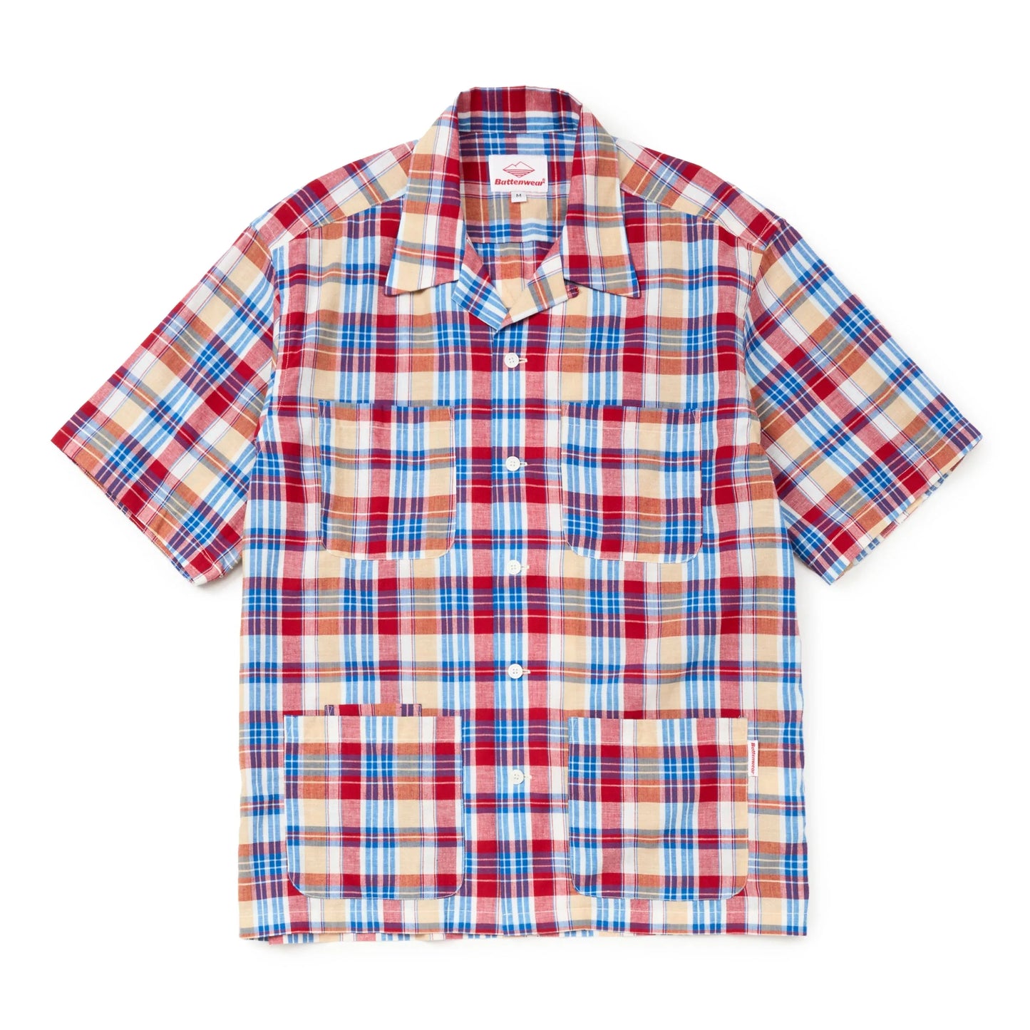 Five Pocket Island Shirt - White x Red Madras