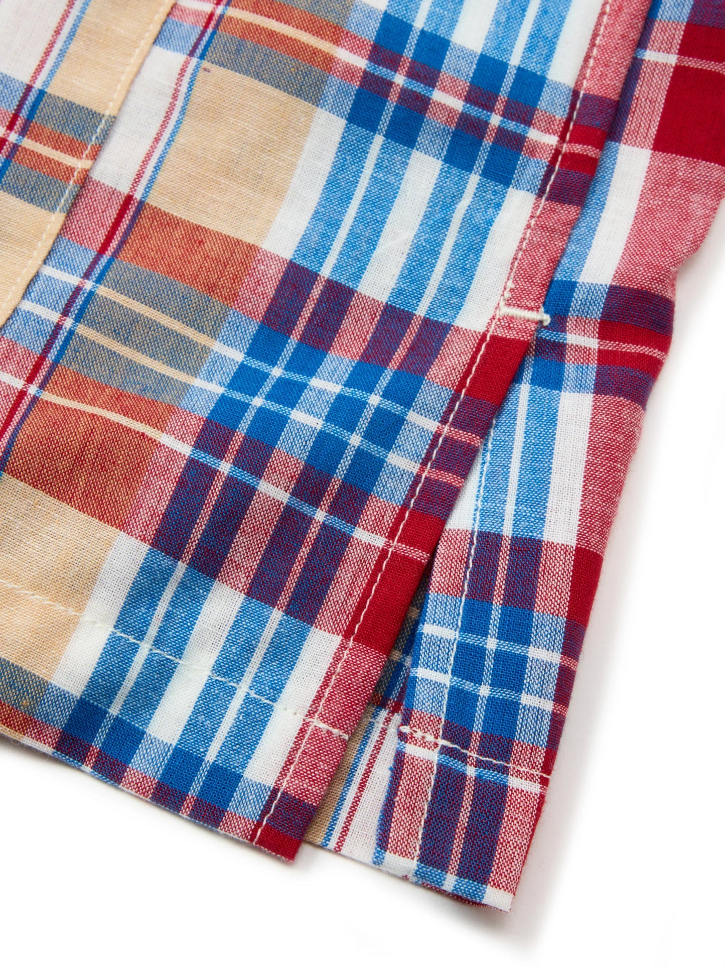 Five Pocket Island Shirt - White x Red Madras