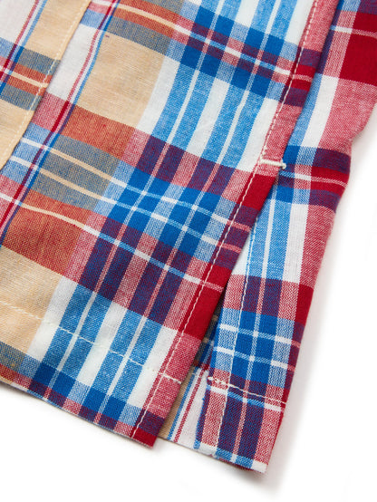 Five Pocket Island Shirt - White x Red Madras