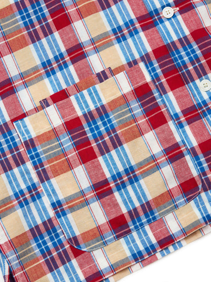 Five Pocket Island Shirt - White x Red Madras