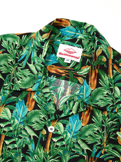 Five Pocket Island Shirt - Black Botanical