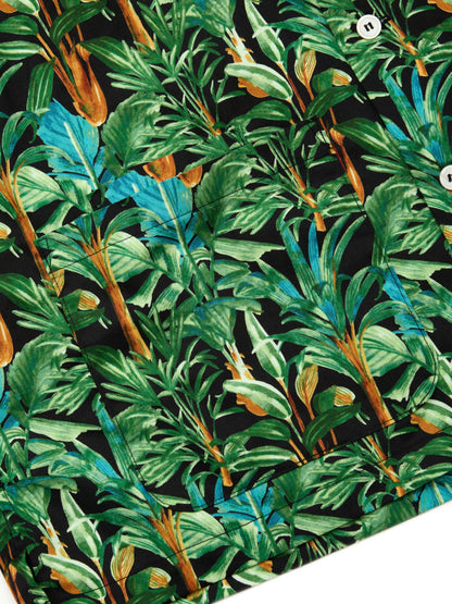 Five Pocket Island Shirt - Black Botanical