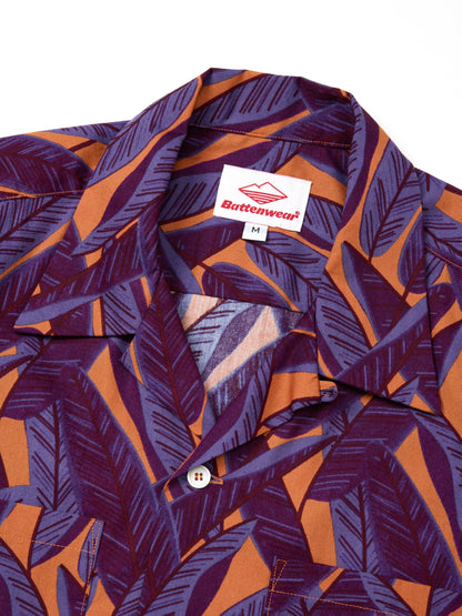 Five Pocket Island Shirt - Orange Banana Leaf