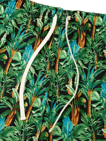Active Lazy Shorts - Black Botanical
