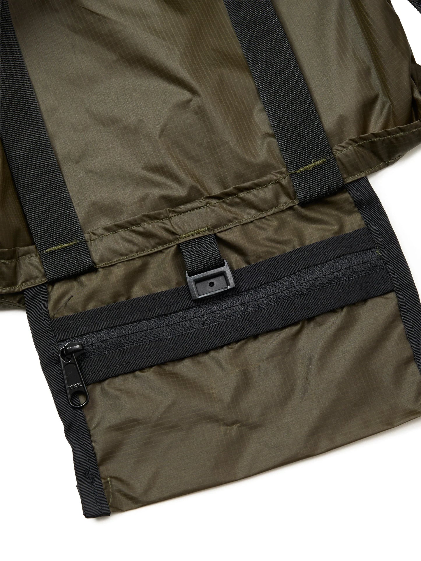Mini Packable Tote - Olive Nylon x Black