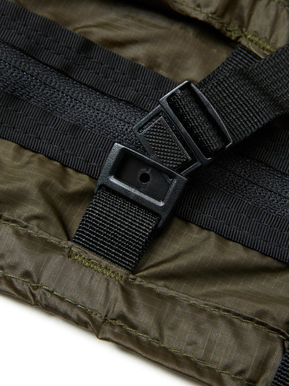 Mini Packable Tote - Olive Nylon x Black