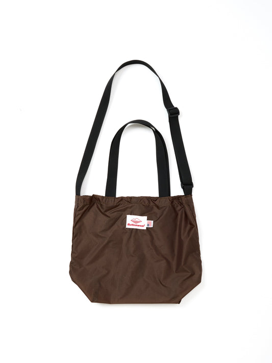 SS27 - Mini Packable Tote - Brown Nylon x Black