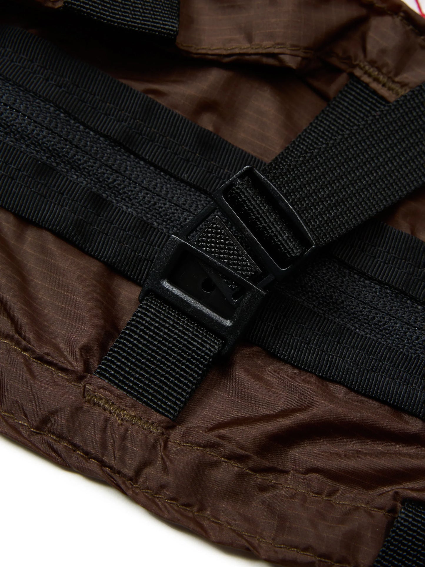 Mini Packable Tote - Brown Nylon x Black