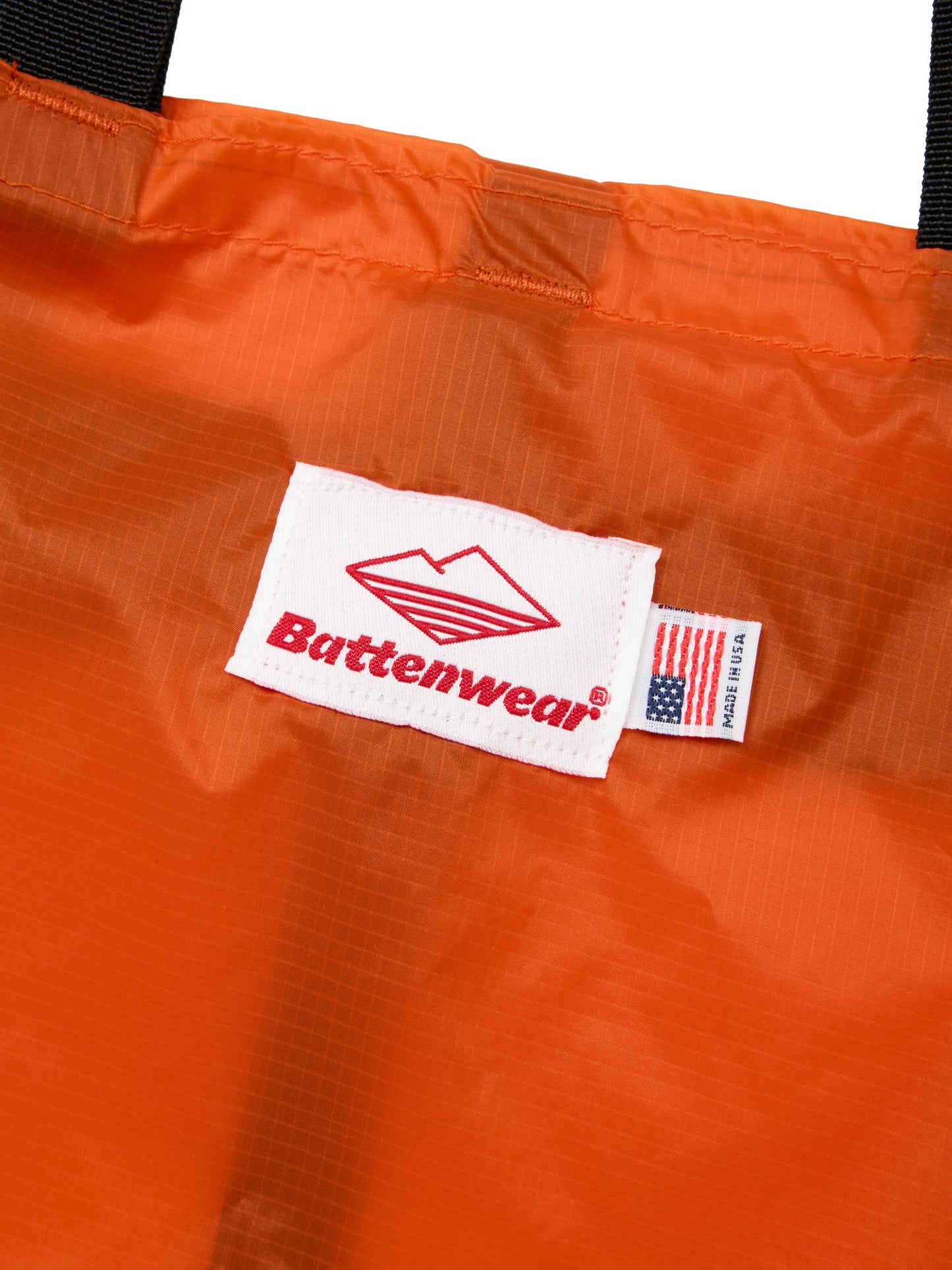 SS27 - Mini Packable Tote - Orange Nylon x Black
