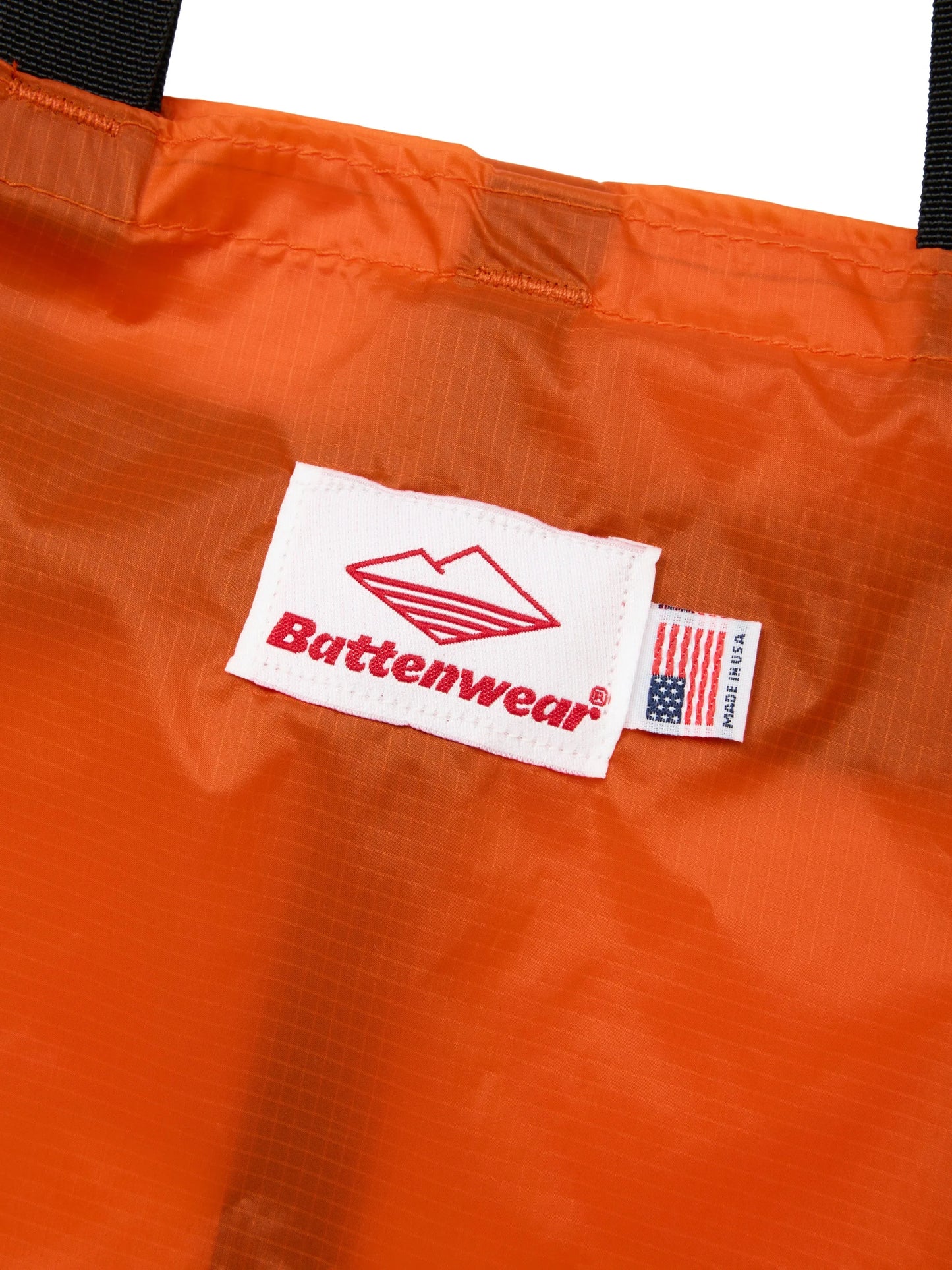Mini Packable Tote - Orange Nylon x Black