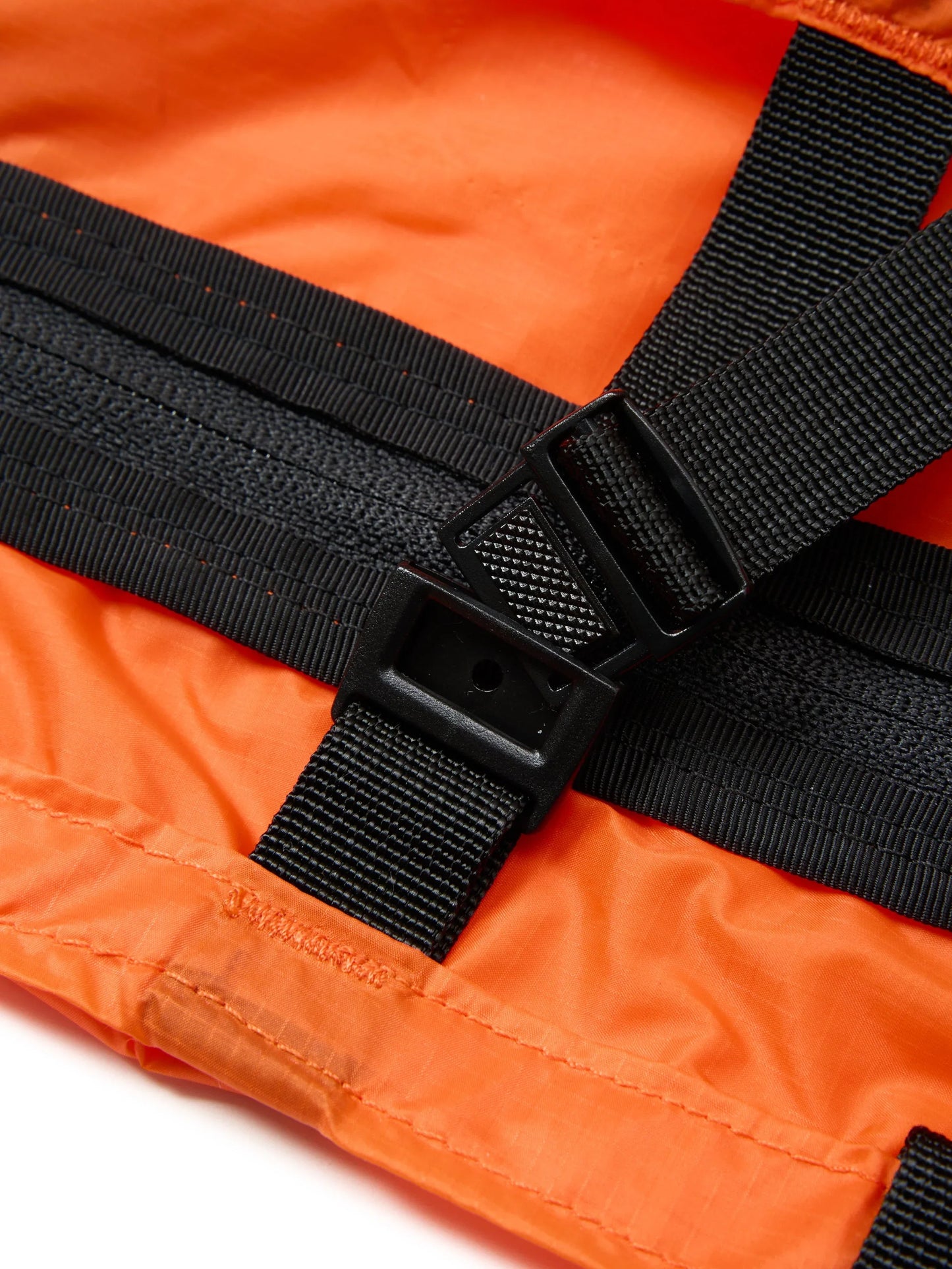 Mini Packable Tote - Orange Nylon x Black