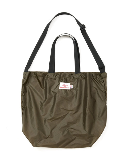 Packable Tote - Olive Nylon x Black