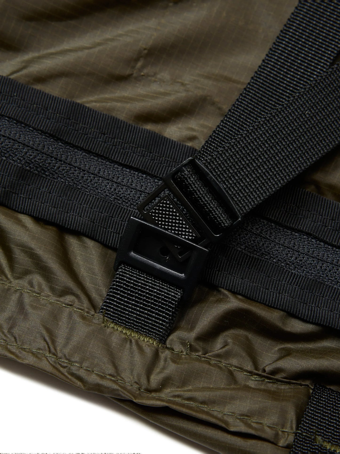 Packable Tote - Olive Nylon x Black