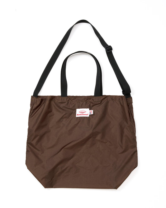 SS27 - Packable Tote - Brown Nylon x Black