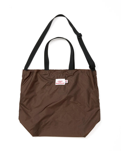Packable Tote - Brown Nylon x Black