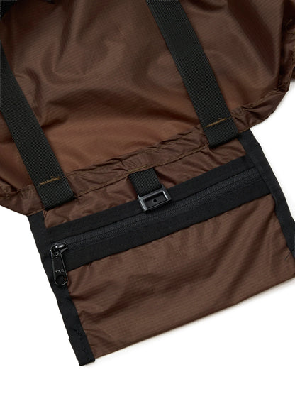 Packable Tote - Brown Nylon x Black
