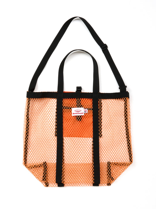 SS27 - Mesh Tote - Orange _ Black