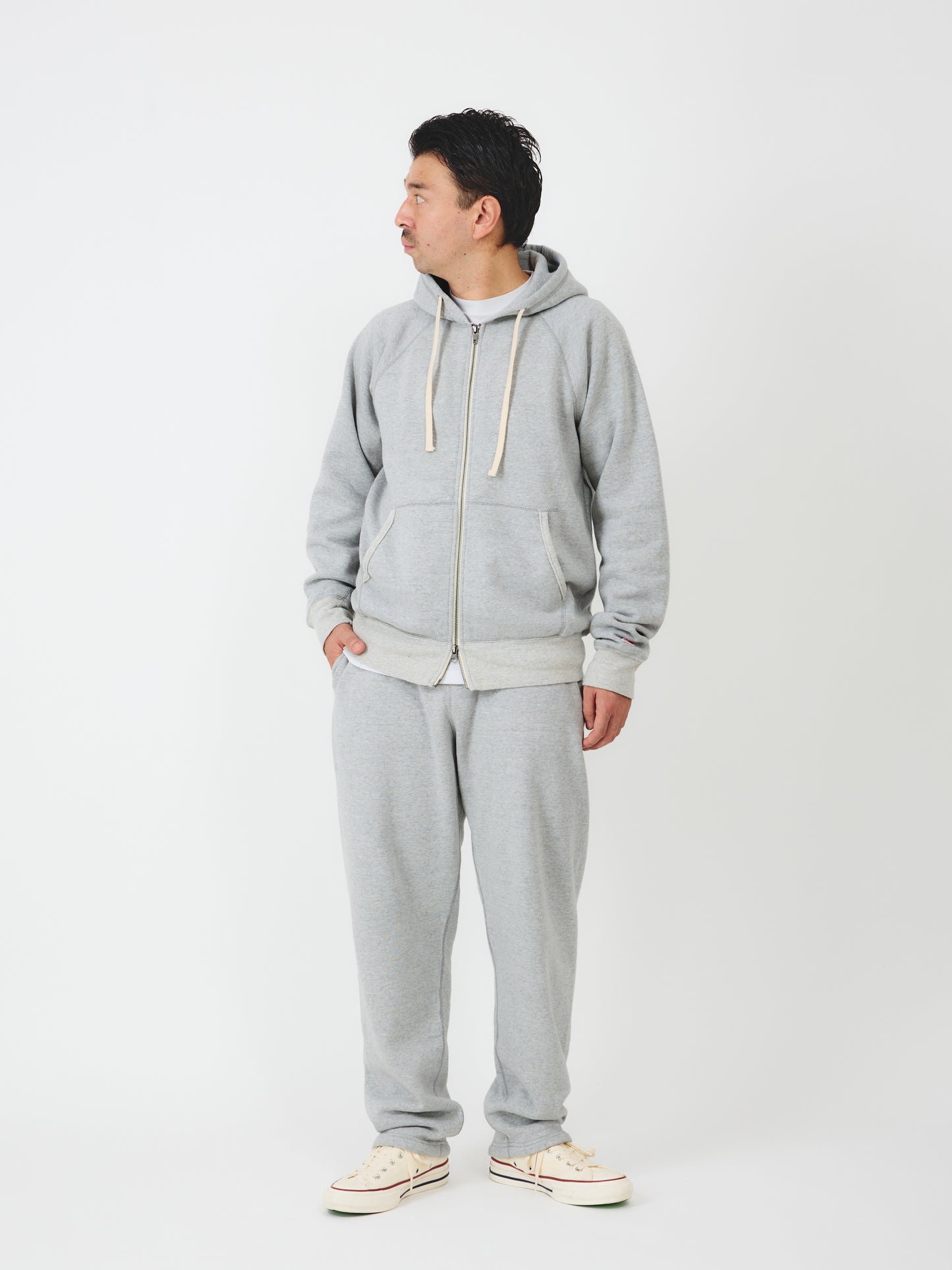 Zip Reach-Up Hoody V.2 / Heather Grey