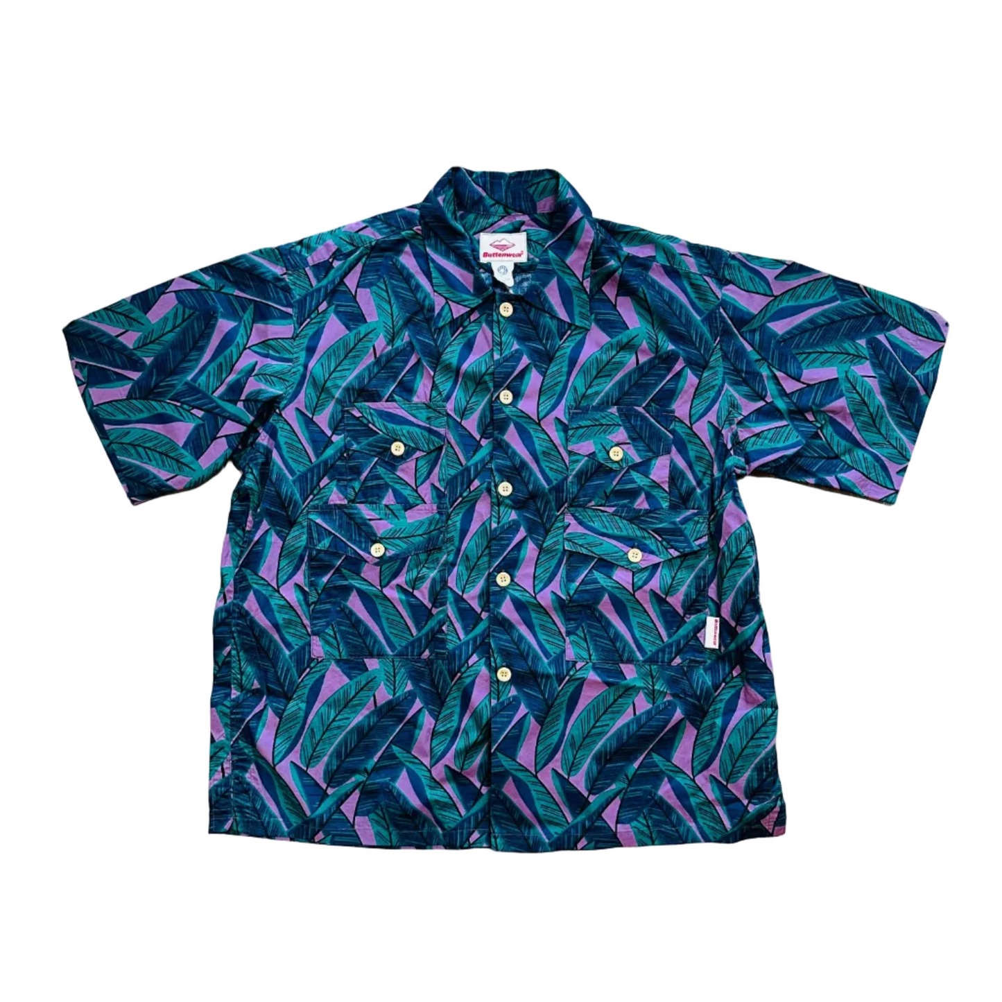 Battenwear x Post O'Alls T&C Shirts - Purple Banana Leaf
