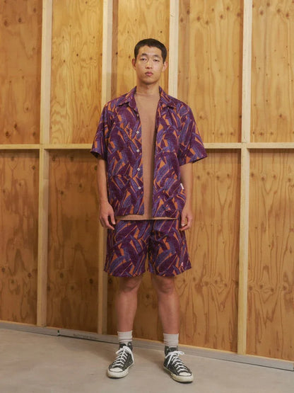 Five Pocket Island Shirt - Orange Banana Leaf