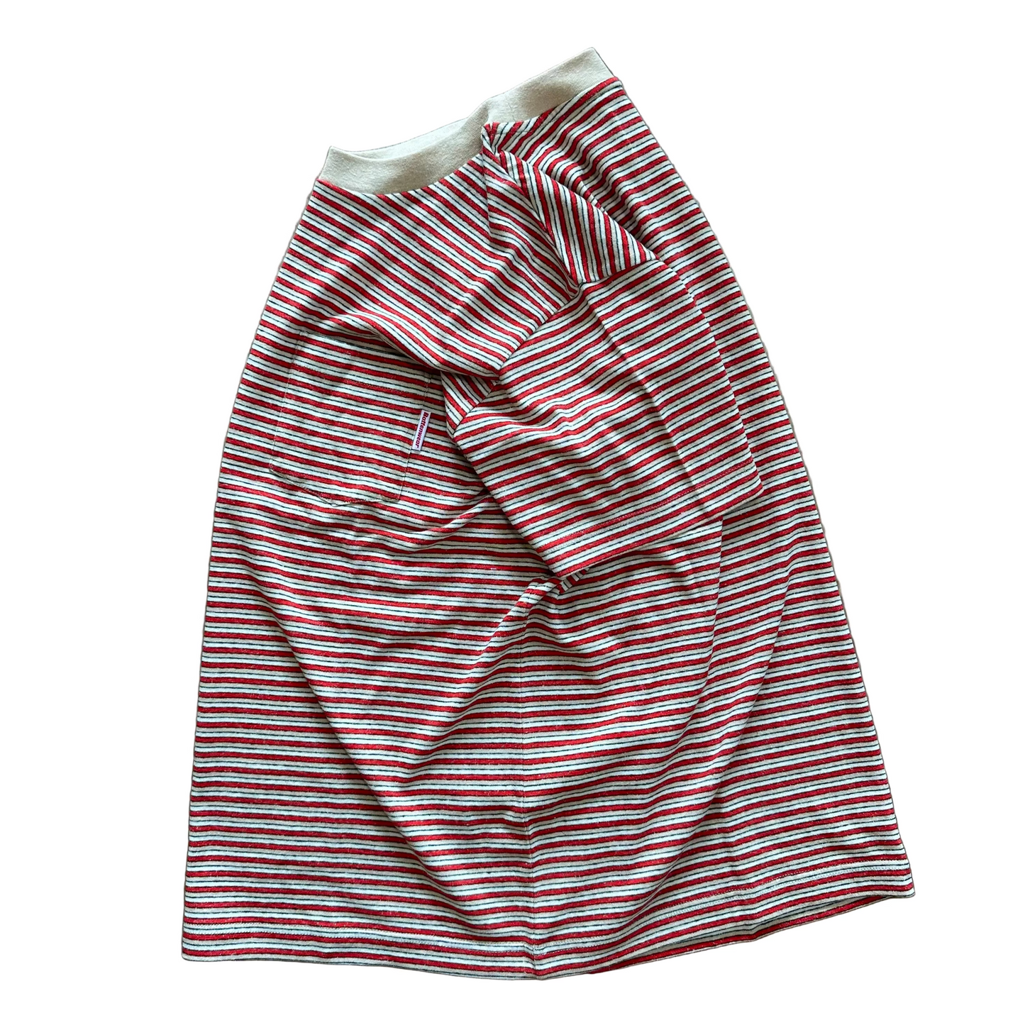 Beach Tee-Ecru x Red Stripe