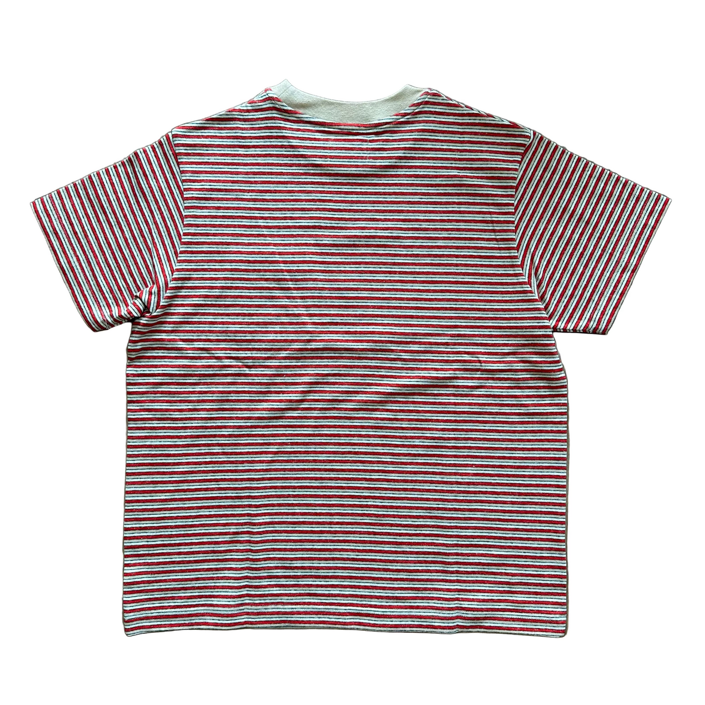 Beach Tee-Ecru x Red Stripe