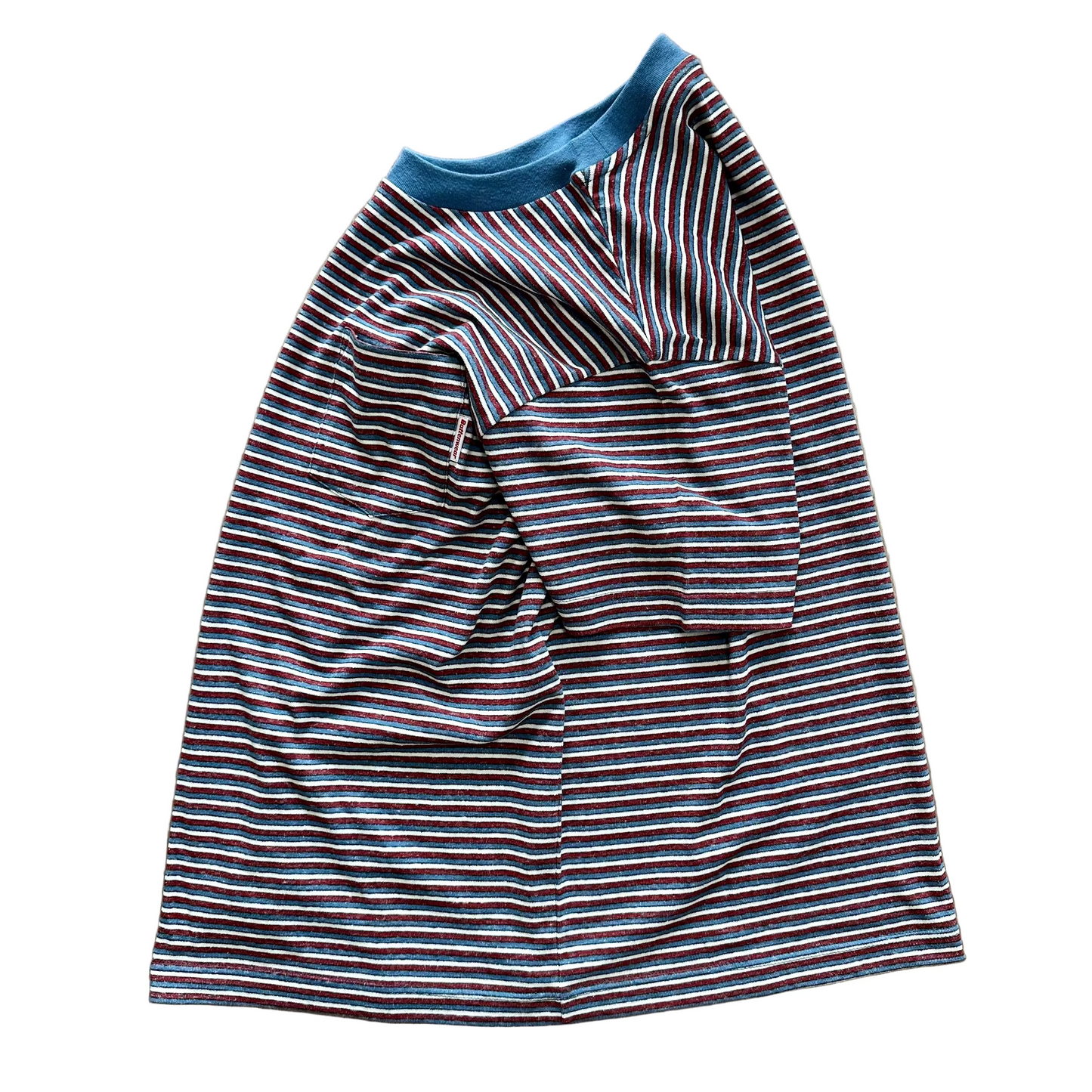 Beach Tee-Blue x Bordeaux Stripe