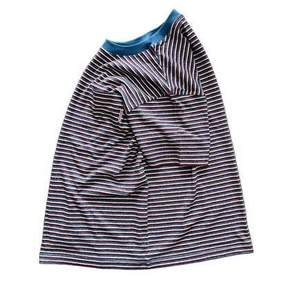 Beach Tee-Blue x Bordeaux Stripe