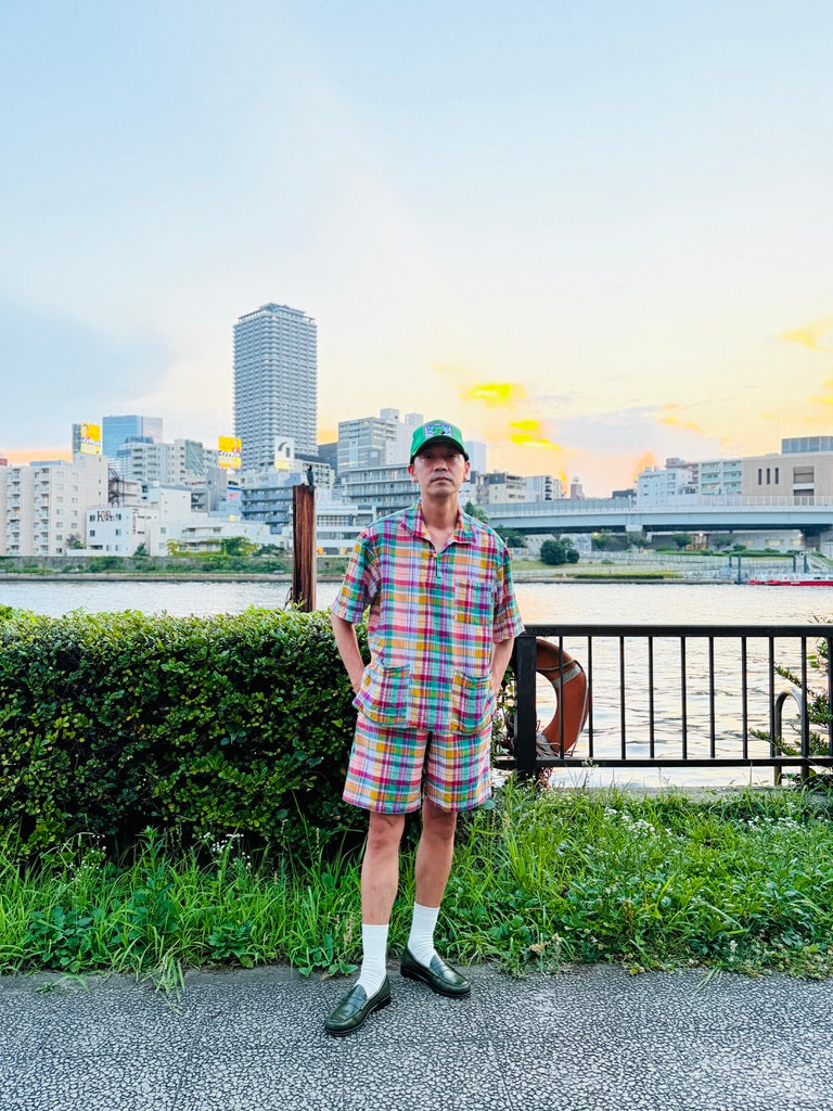 Active Lazy Shorts - Pink Plaid