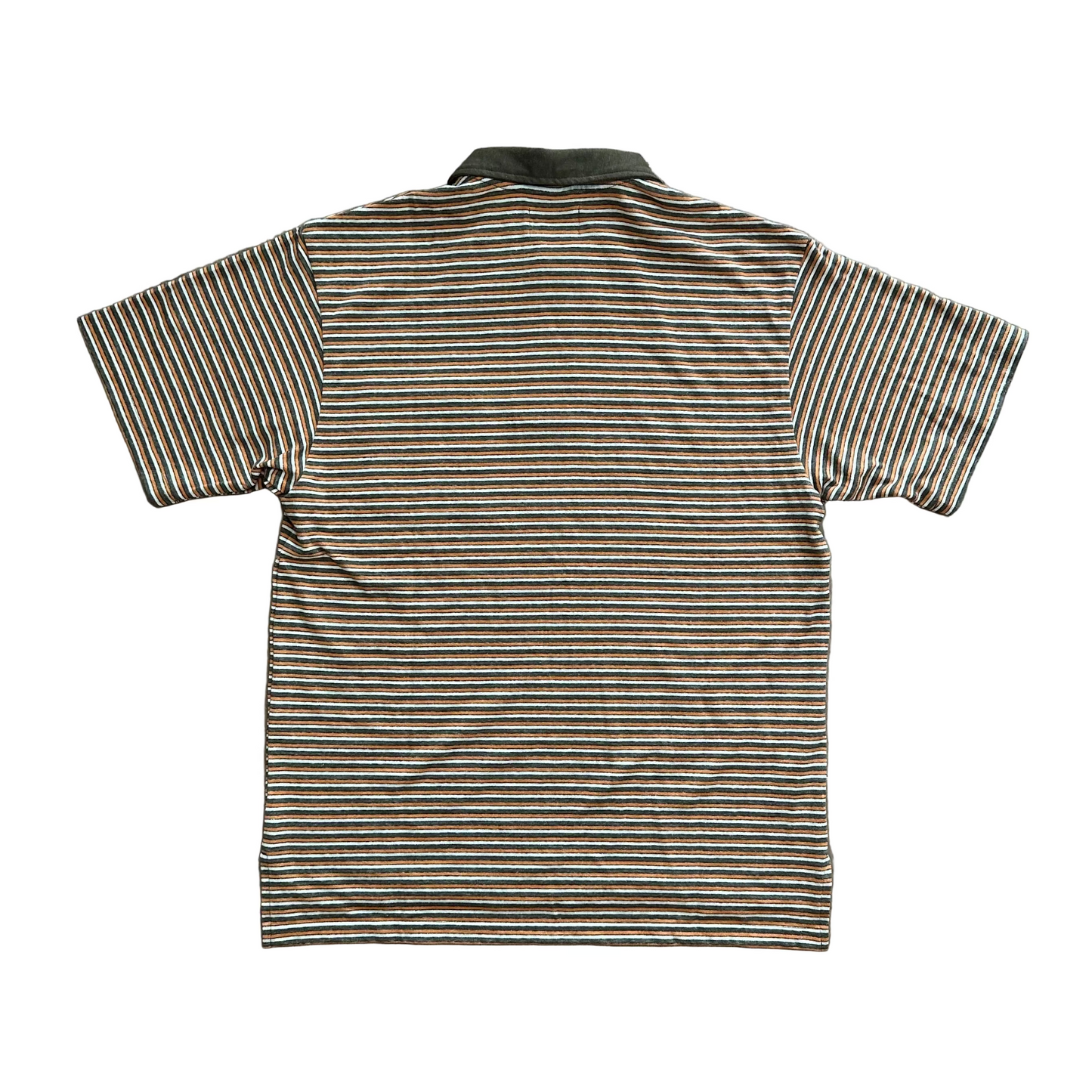 SS27 - Beach Polo-Olive x Orange Stripe