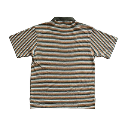 SS27 - Beach Polo-Olive x Orange Stripe